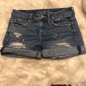 American Eagle distressed jean shorts